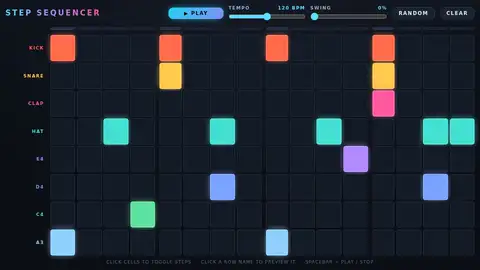 Kimi K3, Raw API (one-shot): 018 Step Sequencer Grid