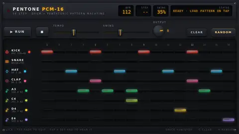 Qwen3.8 27B, Raw API (one-shot): 018 Step Sequencer Grid