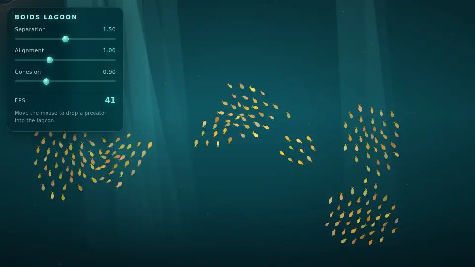 DeepSeek V4.1 Flash's output for 019 Boids Lagoon