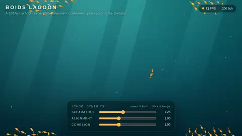 Kimi K3, Raw API (one-shot): 019 Boids Lagoon