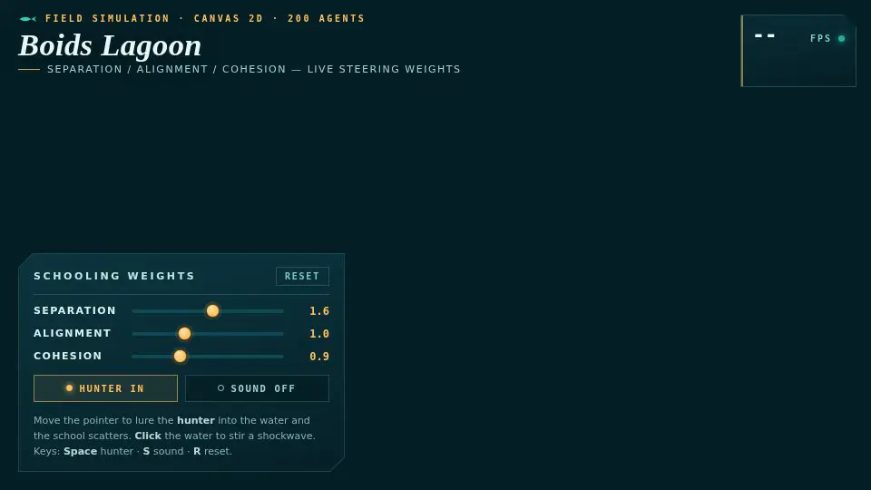 Qwen3.8 27B's output for 019 Boids Lagoon