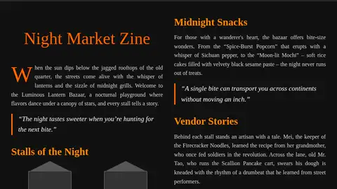 gpt-oss-120b, Raw API (one-shot): 028 Night Market Zine