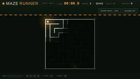 Qwen3.8 27B, Raw API (one-shot): 049 Maze Runner