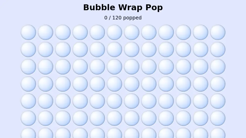 gpt-oss-120b's output for 058 Bubble Wrap Pop