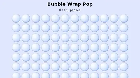 gpt-oss-120b, Raw API (one-shot): 058 Bubble Wrap Pop