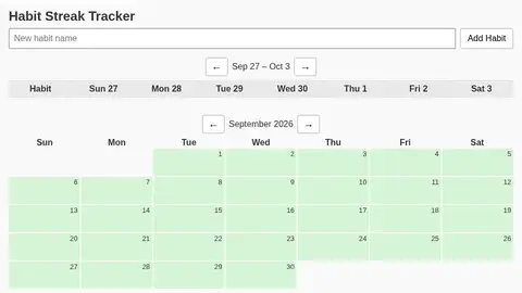 gpt-oss-120b, Raw API (one-shot): 065 Habit Streak Tracker