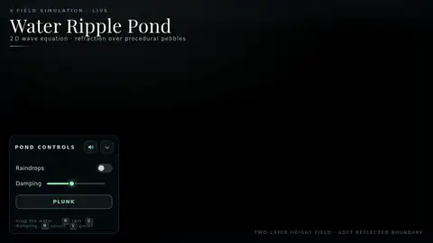 Qwen3.8 27B, Raw API (one-shot): 073 Water Ripple Pond