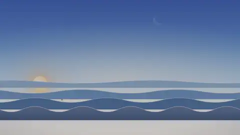 Qwen3.8 27B, Raw API (one-shot): 086 CSS Ocean Waves