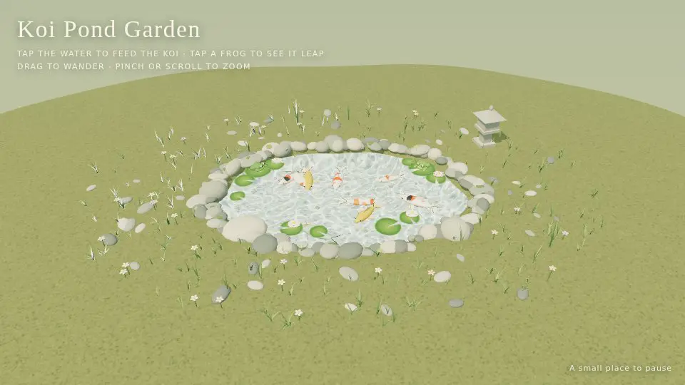 GPT-6 Sol's output for Koi Pond Garden