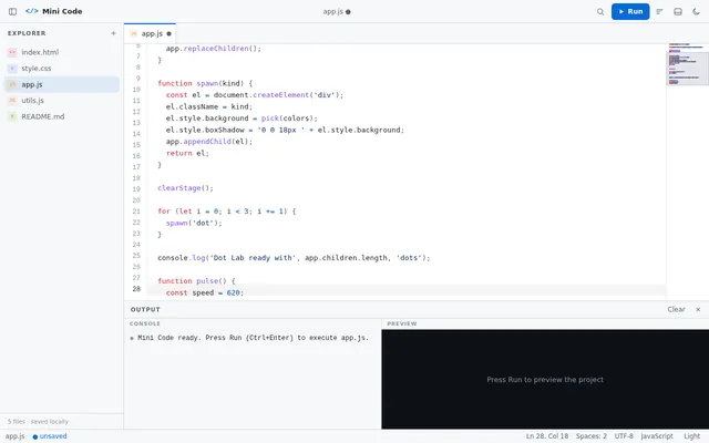 Appclone code editor