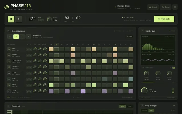 GPT-6 Astra, Codex CLI: Drum machine daw