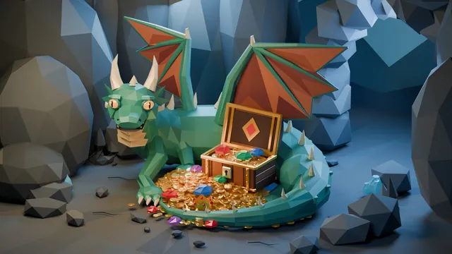 GPT-6 Astra, OpenCode: Lowpoly dragon