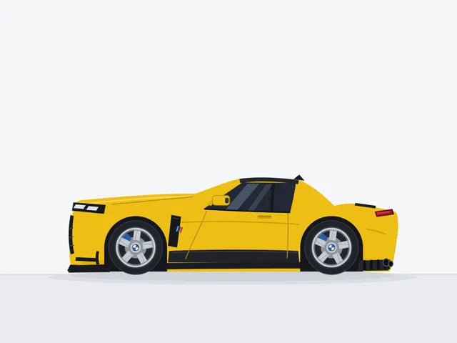 GLM-5.3, Claude Code: BMW M4 Competition, side view (flat vector)