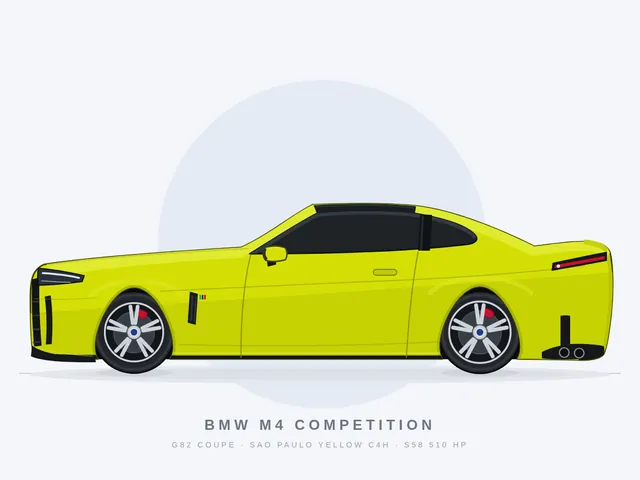 BMW M4 Competition, side view (flat vector)