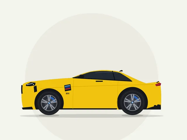 GLM-5.3, OpenCode: BMW M4 Competition, side view (flat vector)