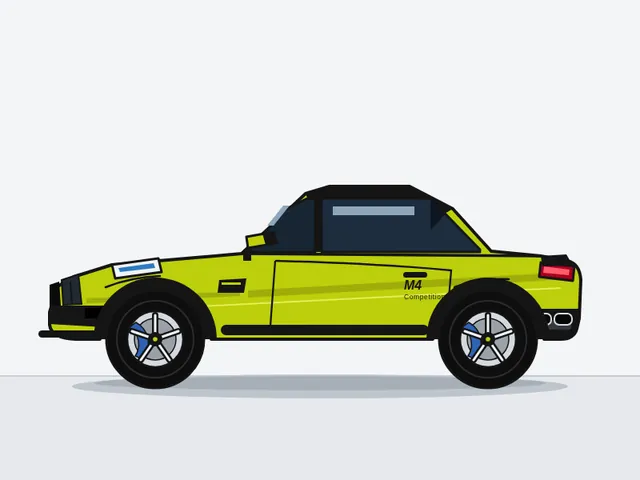 Muse Spark 1.3, OpenCode: BMW M4 Competition, side view (flat vector)