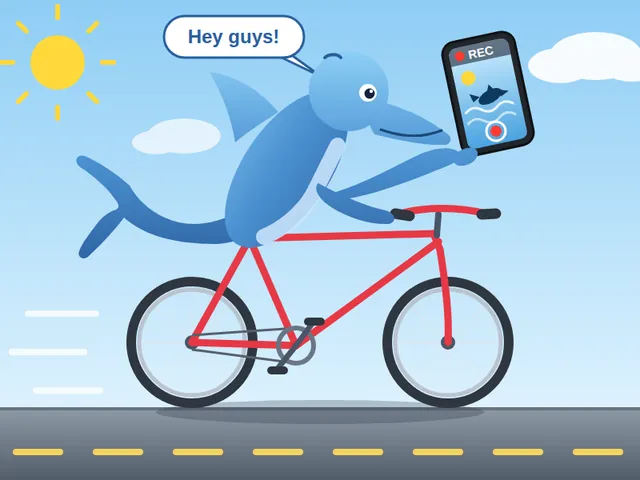 DeepSeek V4.1 Flash, OpenCode: Dolphin vlog bicycle