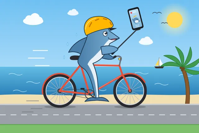 Claude Fable 5.1, OpenCode: Dolphin vlog bicycle