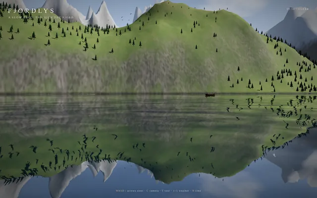 Fjord scene (Three.js)