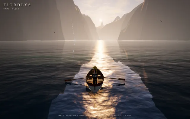 Fjord scene (Three.js)
