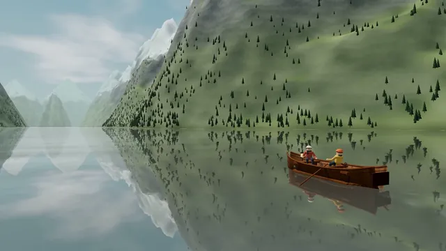 Fjord scene (Three.js)