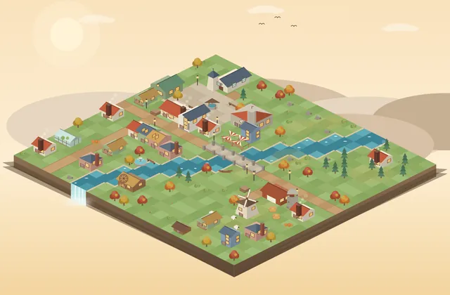 GLM-5.3, Claude Code: Isometric SVG town with sprite sheet