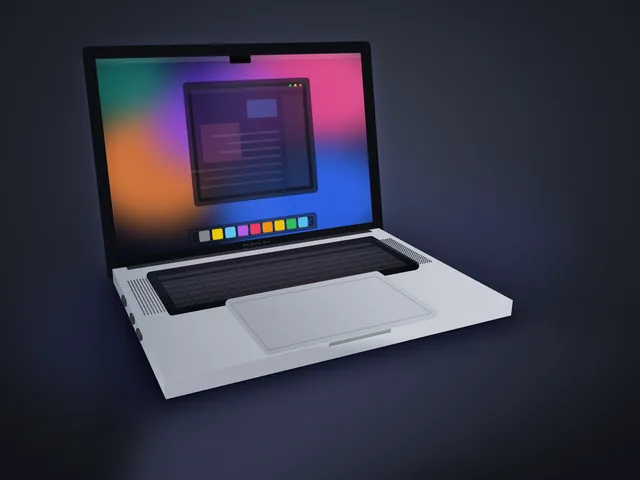 Kimi K3, Kimi Code CLI: MacBook Pro 16" realistic 3D render (Playcode benchmark)