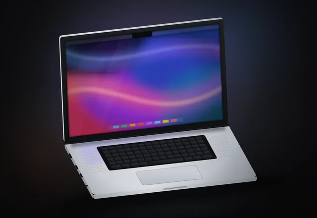 Kimi K3, OpenCode: MacBook Pro 16" realistic 3D render (Playcode benchmark)