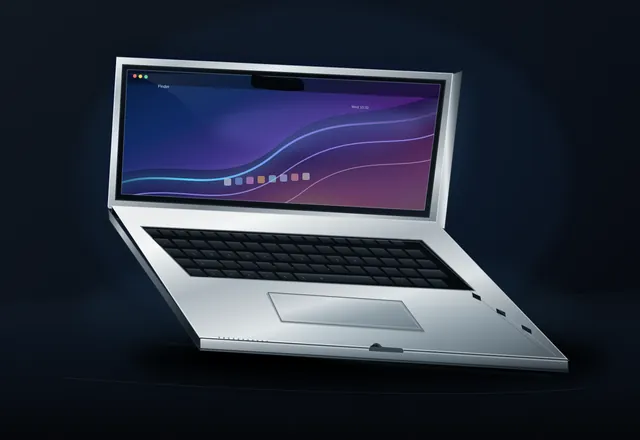 Space Bunny Alpha, OpenCode: MacBook Pro 16" realistic 3D render (Playcode benchmark)