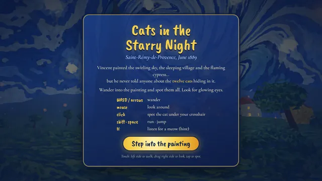 Claude Opus 5.5, Claude Code: Van Gogh cat-spotting game
