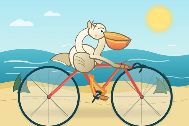 Space Bunny Alpha, Cline CLI: Pelican riding a bicycle (control)