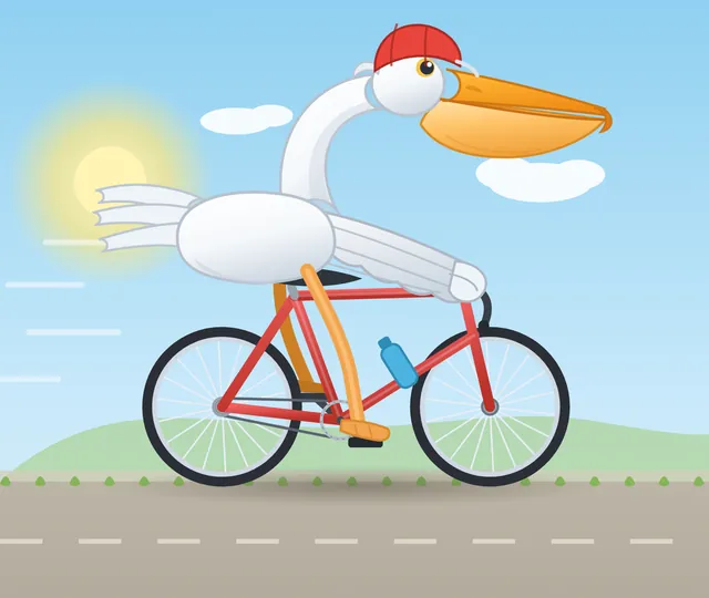 DeepSeek V4.1 Flash, dsh: Pelican riding a bicycle (control)