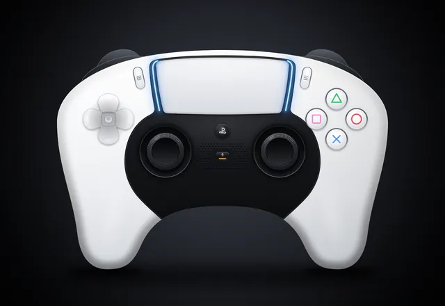 Claude Fable 5.1, Raw API (one-shot): DualSense controller, max fidelity