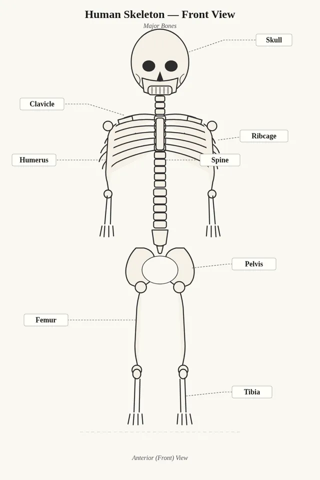 LongCat 2.5 Preview, OpenCode: Human skeleton front (agent version)