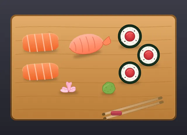 LongCat 2.5 Preview, OpenCode: Sushi platter (agent version)