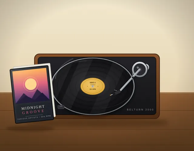 LongCat 2.5 Preview, OpenCode: Vinyl turntable (agent version)