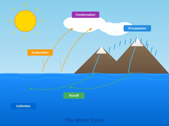 LongCat 2.5 Preview, OpenCode: Water cycle diagram (agent version)