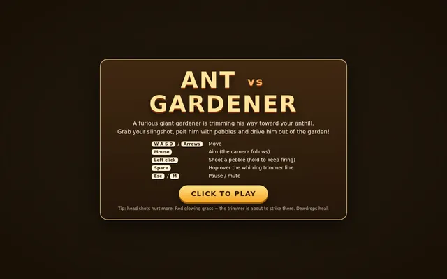 Threejs ant vs gardener