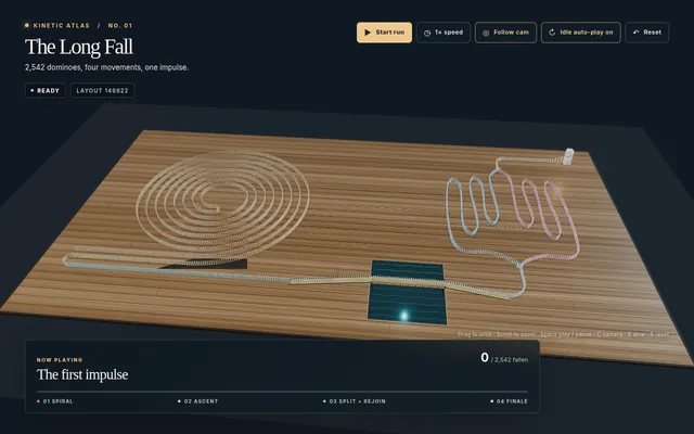 Threejs domino chain physics