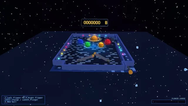 minimax-m3, Raw API (one-shot): Outer-space pinball table with planet bumpers (Three.js)