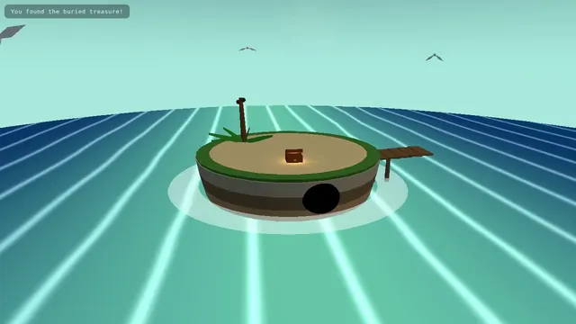 minimax-m3, Raw API (one-shot): Floating pirate island diorama with a cliff cross-section (Three.js)