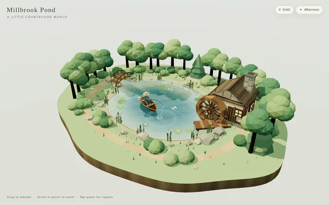 Threejs stillwater pond