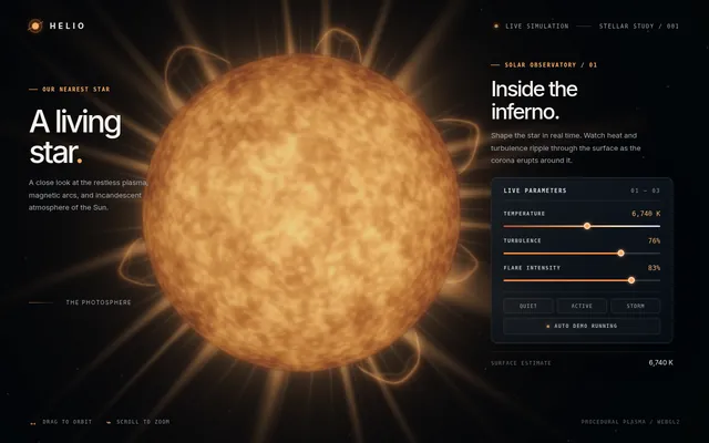 Volumetric raymarched sun