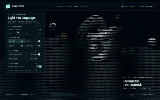GPT-6 Sol, Codex CLI: Webgpu ascii shader scene